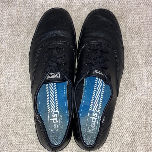 Keds Women’s size 8 1/2  Black Leather lace-up loafers / Sneakers - Picture 5 of 15